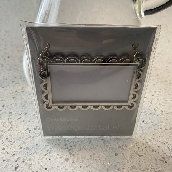 NEW - Crate & Barrel beverage jar label on chain - Picture 2 of 4
